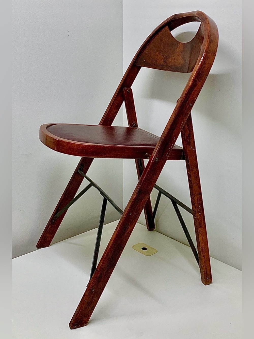 Early Mid Century Vintage Stackable Folding Acme Reading Michigan Bentwood Chair